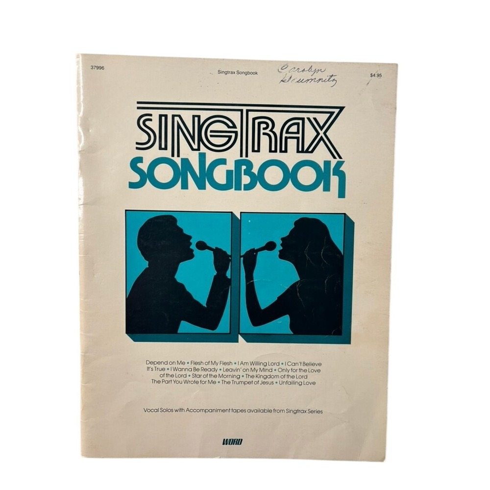 Word Singtrax Songbook Vocal Solos Christian Gospel Music OS White Good Vintage